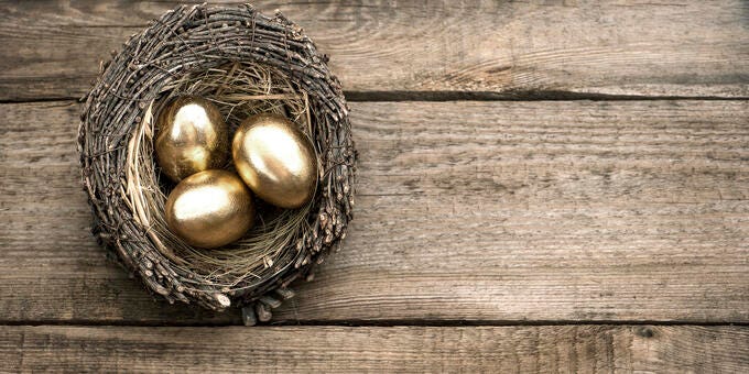 a basket of eggs